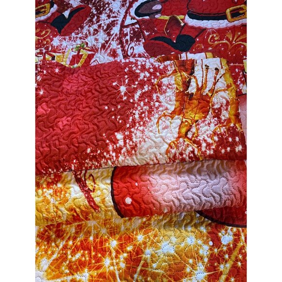 Jessy Home quilt comforter & shams king set of 3 Christmas Santa Reindeer READ - Picture 3 of 10